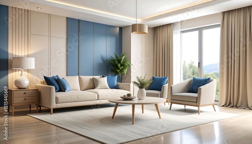 Modern living room interior design.