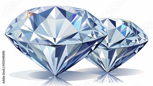 Close-up of brilliant diamond studs on a clean white surface. Their sparkle and clarity reflect luxury and understated elegance, suitable for both daily wear and formal moments.
