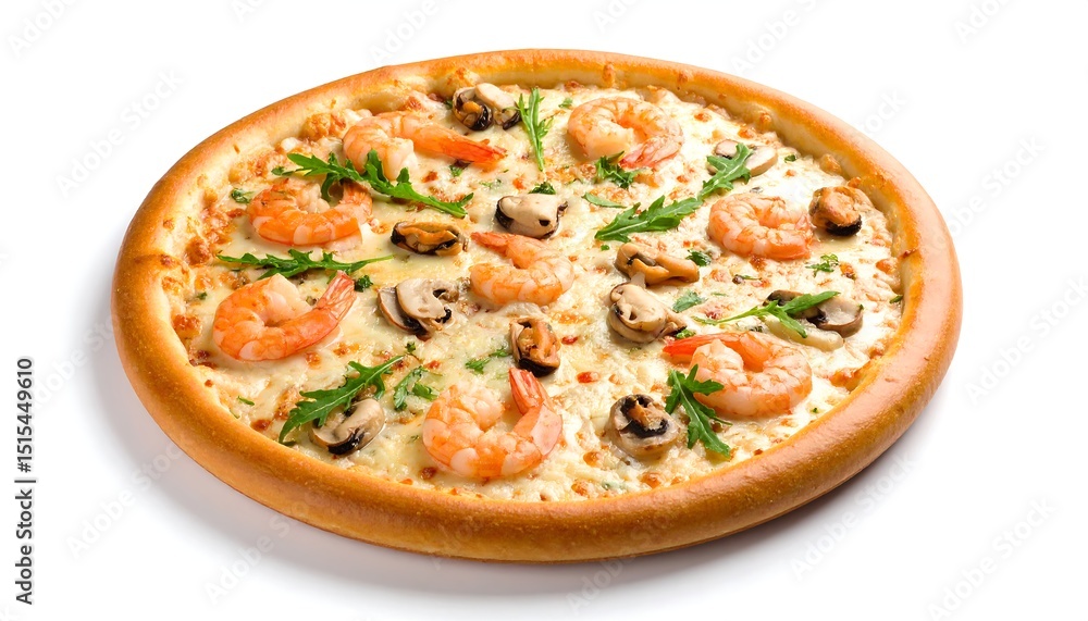 Seafood Pizza Isolated. Seafood Pizza Isolated.