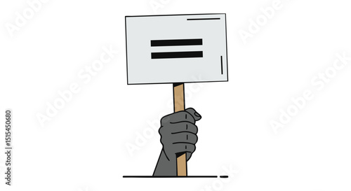 Equal rights movement equality protest sign vector graphic for social justice and human rights activism illustration design