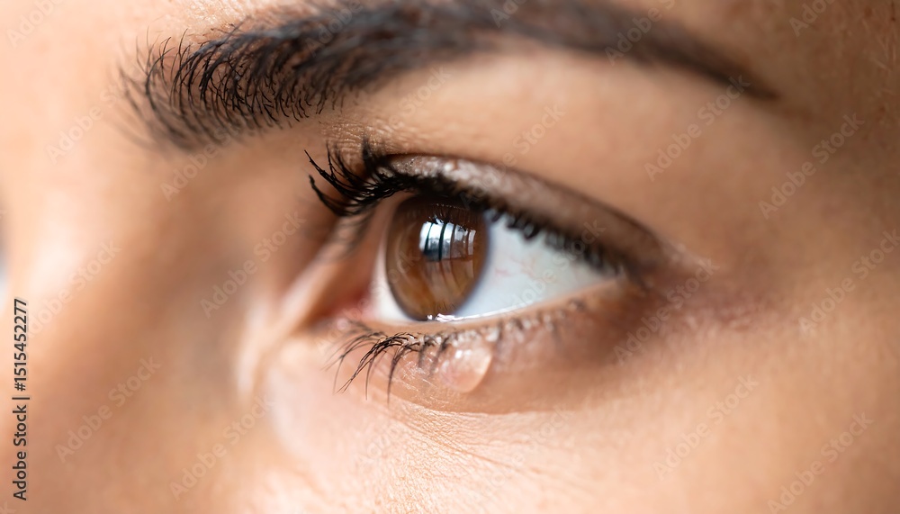 Womans Eye with Tear. Womans Eye with Tear.