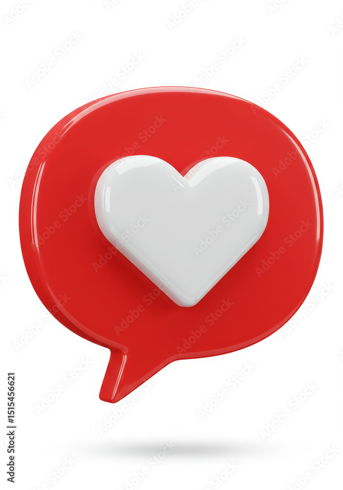 3D Like Icon with White Heart on Red Rounded Square Button 3D Like Icon with White Heart on Red Rounded Square Button