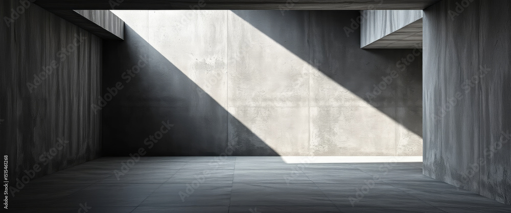 Minimalist concrete interior with dramatic light Minimalist concrete interior with dramatic light