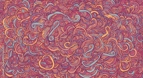 Abstract colorful swirl pattern in vibrant hues and shapes  