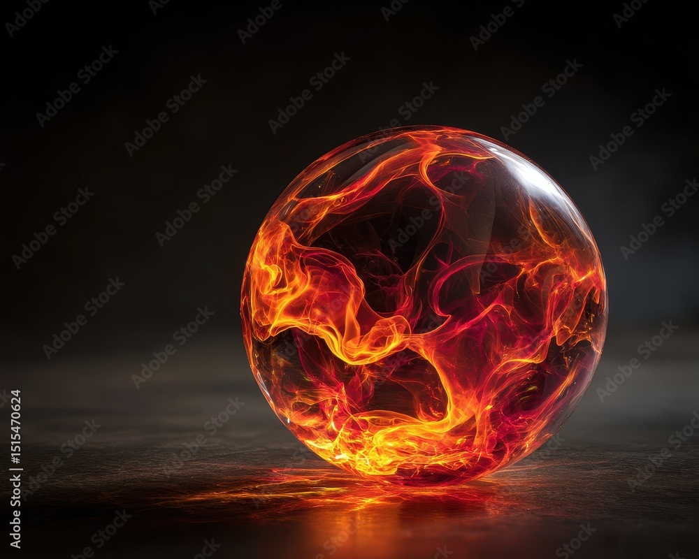 Fototapeta premium Fiery orb of incandescent flames.