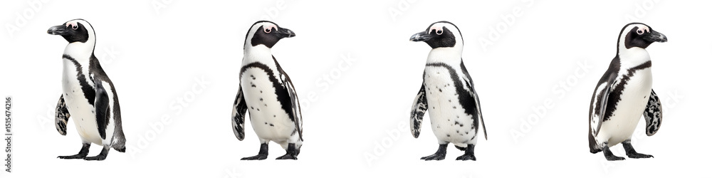 Obraz premium Group of penguins standing in a row