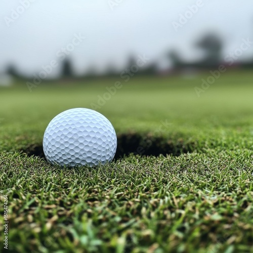Golf Ball Teetering on Cup's Edge,sports , golf