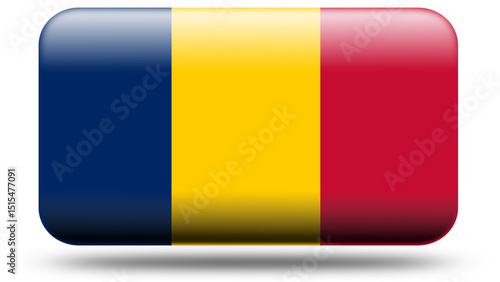 Free Download rectangle 3d look Flag of chad - GFXLoad