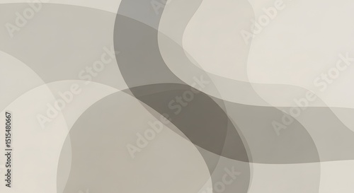 Minimalist neutral-toned abstract shapes composition with organic curves for sophisticated background designs
