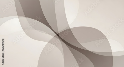 Minimalist neutral-toned abstract shapes composition with organic curves for sophisticated background designs