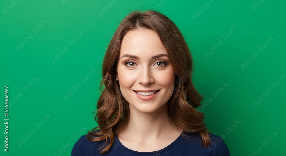 Fototapeta premium portrait of a young woman an green screen