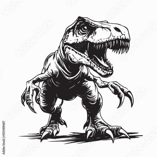 Full Body Raptor Dinosaur Vector Image Isolated on white background.