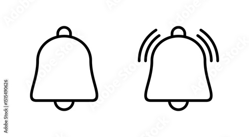 Bell icon vector. Notification sign and symbol for web site design