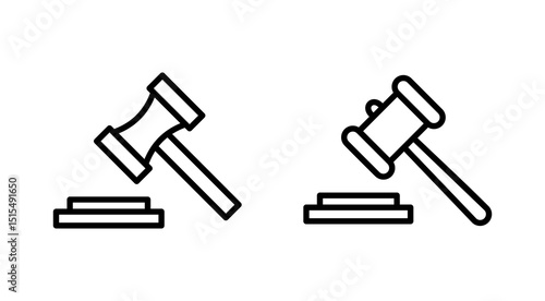 Gavel icon vector. judge gavel sign and symbol. law icon. auction hammer