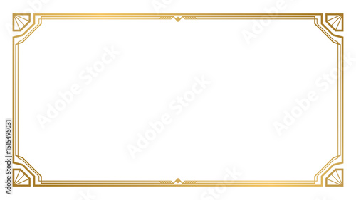 Luxury art deco gold frame background vector. Abstract geometric frame. Use for wedding invitation, cover, VIP card, gala, print, poster, packaging, wallpaper.