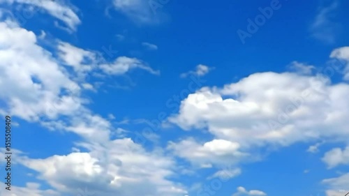 sky with fluffy clouds time lapse 