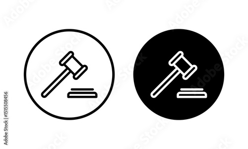 Gavel icon vector illustration. judge gavel sign and symbol. law icon. auction hammer