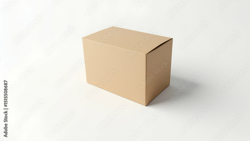 Minimalist Brown Box Mockup on White Background - Perfect for Product Packaging Design and Retail Presentations with Natural Kraft Texture and Accurate Edge Detail Minimalist Brown Box Mockup on White Background - Perfect for Product Packaging Design and Retail Presentations with Natural Kraft Texture and Accurate Edge Detail