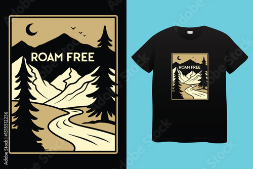 Camping T-Shirt Design – Adventure, Nature, and Outdoor Lifestyle Graphic Tee.