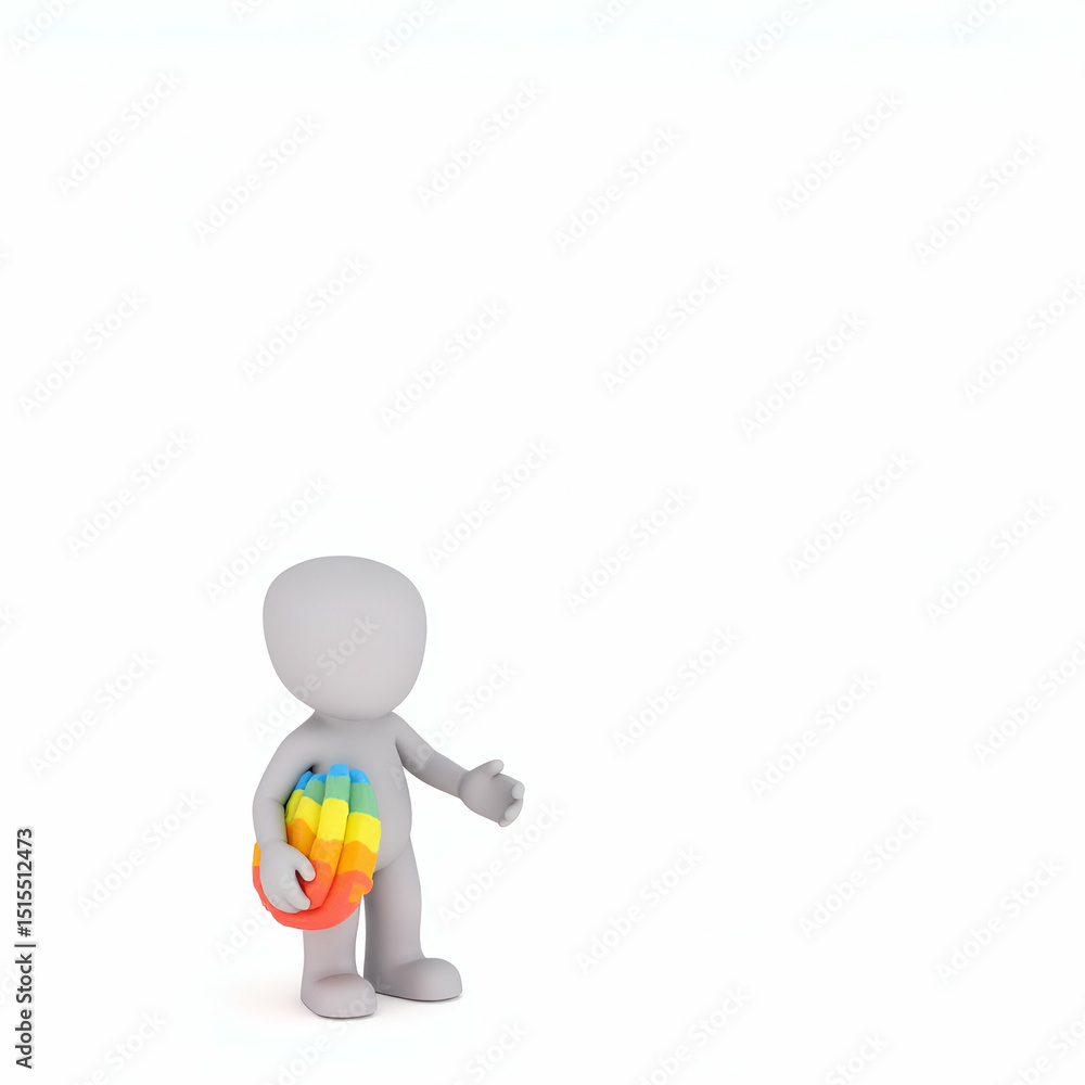 Colorful Toy Figurine Isolated on White Background - High Resolution Stock Image for Children's Product Ads with Empty Space for Text Colorful Toy Figurine Isolated on White Background - High Resolution Stock Image for Children's Product Ads with Empty Space for Text