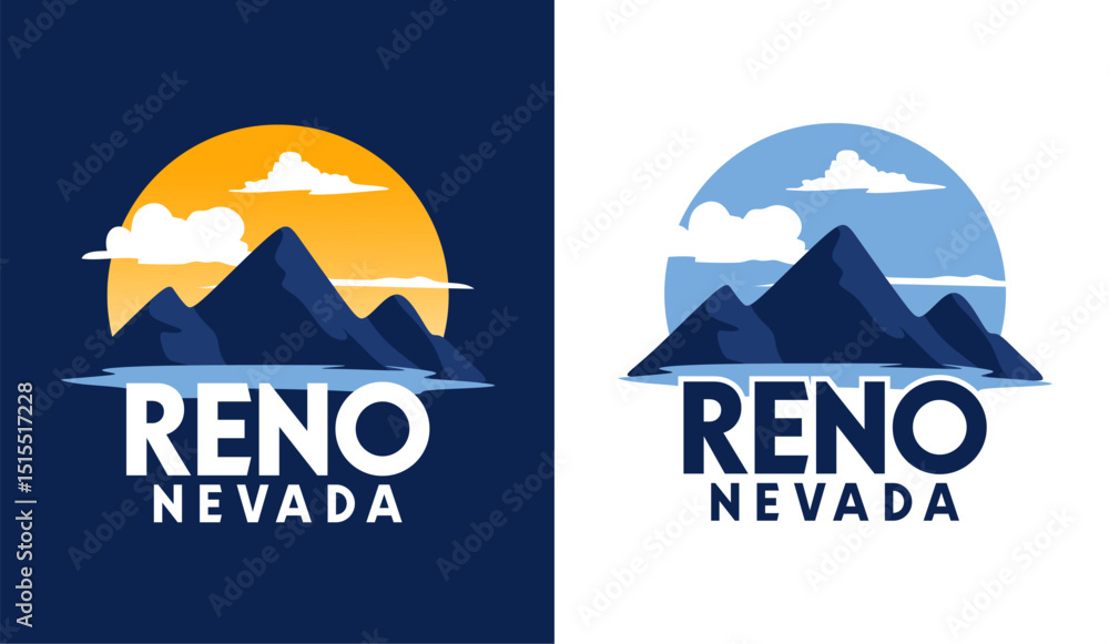 Tableau sur toile reno nevada with beautiful landscape silhouette