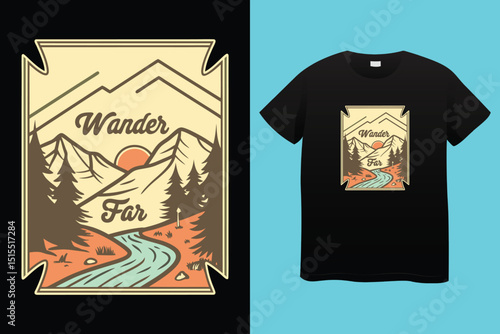 Camping T-Shirt Design – Outdoor Adventure, Nature Lover, and Wilderness Graphic Tee.
