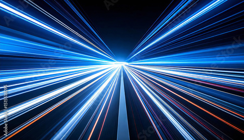 スピーディーなテクノロジーの概念的なイメージ。光線の抽象的な背景画像。Speedy technology conceptual image.Abstract background image with light rays.
