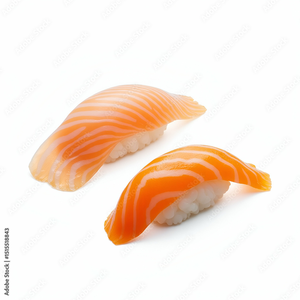 Photorealistic presentation of individual sushi pieces isolated on white background featuring nigiri maki sashimi and gunkan rolls with precise edges soft studio lighting minimal shadows optimized for Photorealistic presentation of individual sushi pieces isolated on white background featuring nigiri maki sashimi and gunkan rolls with precise edges soft studio lighting minimal shadows optimized for
