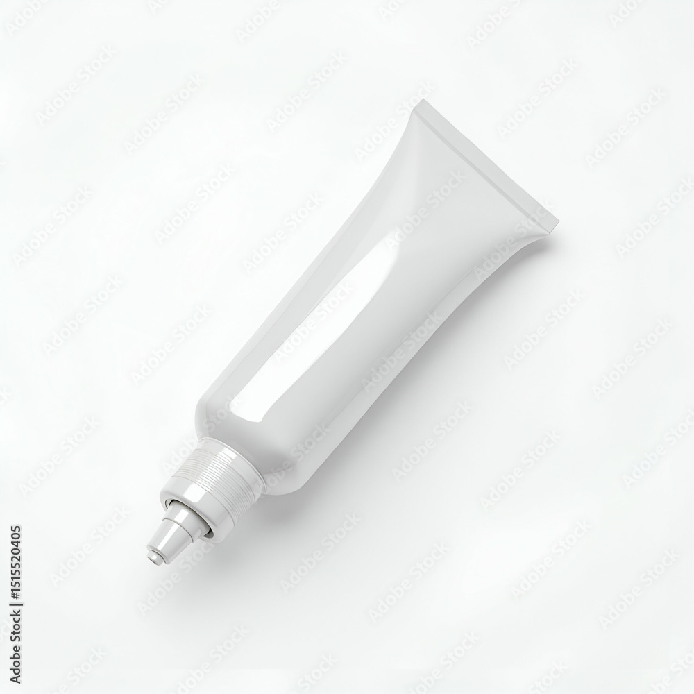 High-Resolution Closeup of Detailed Cosmetic Tube on White Background - Perfect for Packaging Quality Control and E-commerce Product Photography High-Resolution Closeup of Detailed Cosmetic Tube on White Background - Perfect for Packaging Quality Control and E-commerce Product Photography