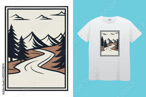 Camping T-Shirt Design – Wilderness Adventure, Nature Exploration, and Outdoor Life Graphic.