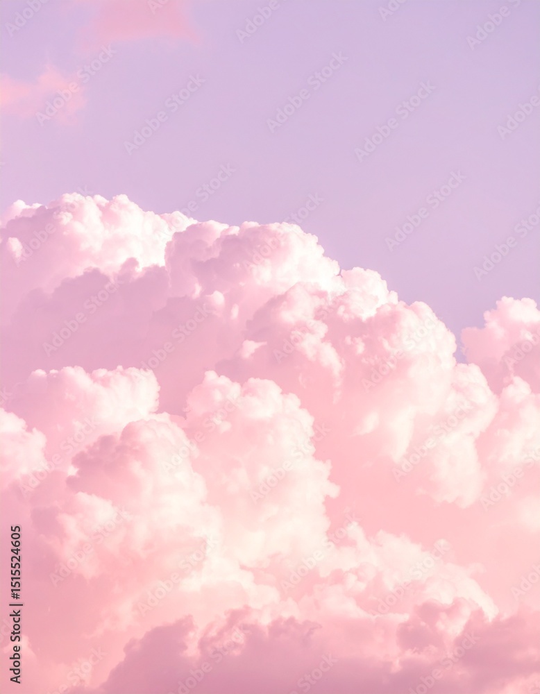 Fototapeta premium 夏の夕方に広がる淡いピンク雲