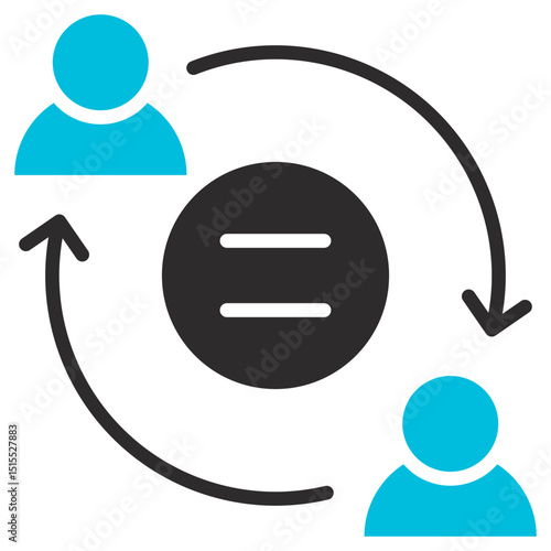 Equality Glyph Blue Grey Icon
