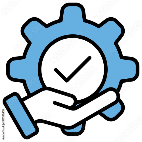 Service Blue Black Icon