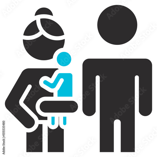 Family Glyph Blue Grey Icon