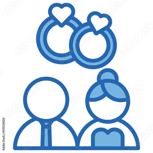 Marriage Blue White Icon