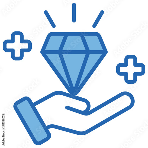 Values Blue White Icon