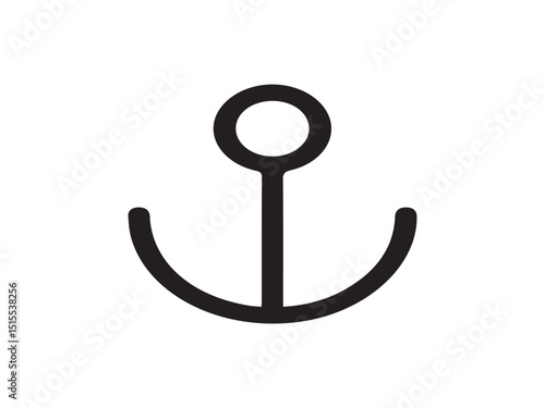 The image depicts a minimalist, black anchor symbol on a white background.