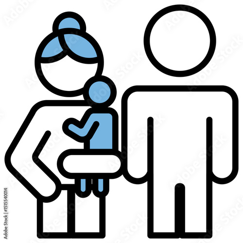 Family Blue Black Icon