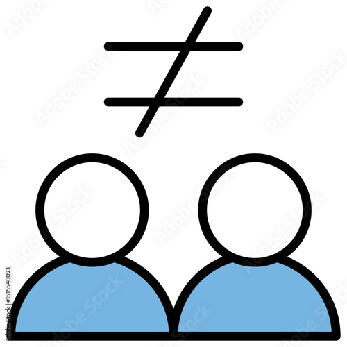 Inequality Blue Black Icon
