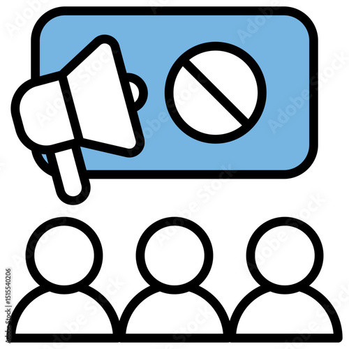 Social Movement Blue Black Icon