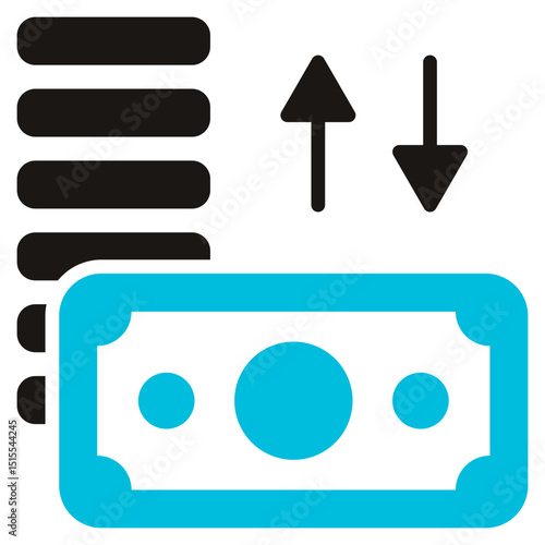 Currency Glyph Blue Grey Icon
