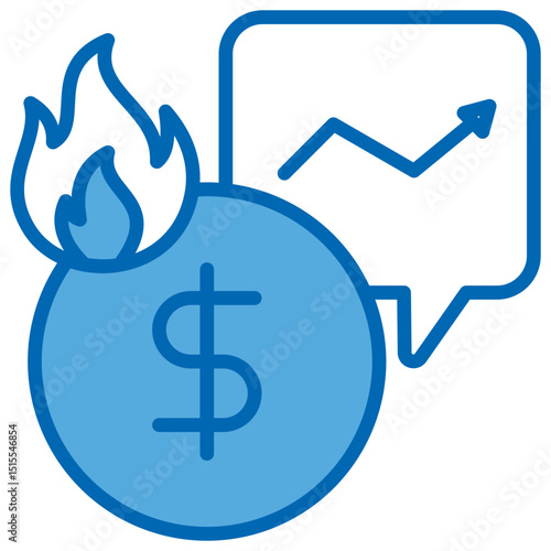 Inflation Blue White Icon Editable Stroke