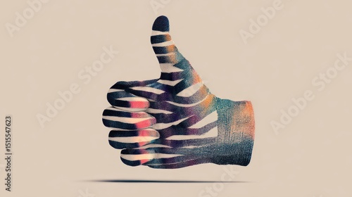 Abstract Thumbs Up: A Colorful Artistic Expression