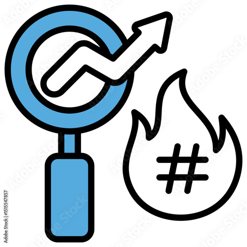 Trend Blue Black Icon Editable Stroke