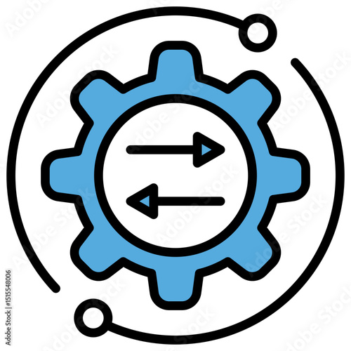 Exchange Blue Black Icon Editable Stroke