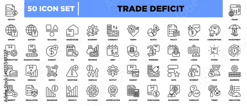 Trade Deficit Iconset Outline