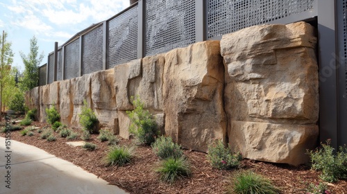 Rustic Stone Wall Landscape Design