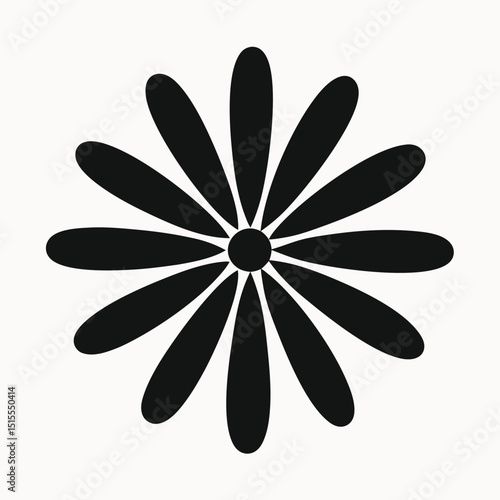 Simple Black and White Daisy Flower Illustration