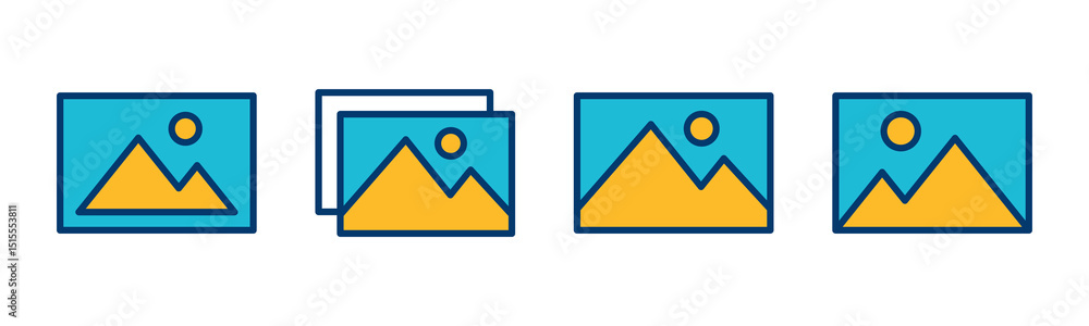 Picture icon vector isolated on white background. Picture vector icon. photo gallery icon vector Picture icon vector isolated on white background. Picture vector icon. photo gallery icon vector