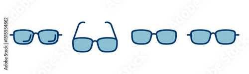 Glasses icon vector isolated on white background. Stylish Eyeglasses. Glasses vector. Optical concept